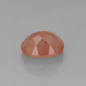 Andésine labradorite rouge naturelle coupe ovale, 2,05 ct, translucide