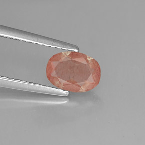 Andésine labradorite rouge naturelle transparent, 0,68 ct, transparent / translucide