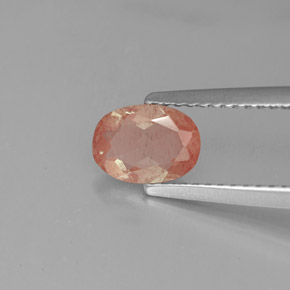 Andésine labradorite rouge naturelle transparent, 0,68 ct, transparent / translucide