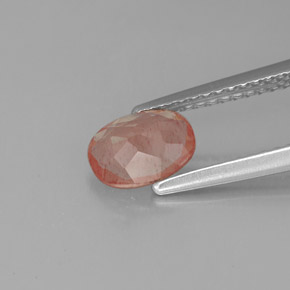 Andésine labradorite rouge naturelle transparent, 0,68 ct, transparent / translucide