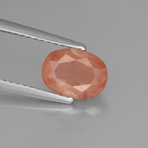 Andésine labradorite rouge naturelle transparent, 1,30 ct, transparent / translucide