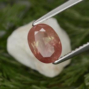 Labradorite andésine Miel Rouge naturelle Coupe ovale, 1.29 ct, VVS-VS