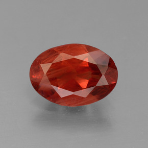 Andésine labradorite rouge naturelle coupe ovale, 0,79 ct, VS