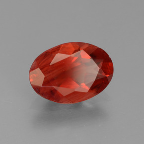 Andésine labradorite rouge naturelle coupe ovale, 0,79 ct, VS