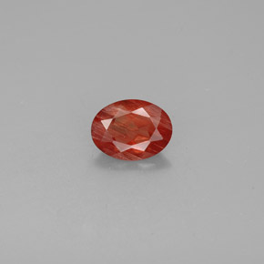 Andésine labradorite rouge naturelle coupe ovale, 0,96 ct, VS