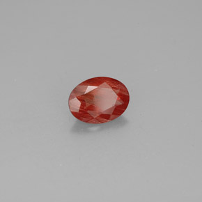 Andésine labradorite rouge naturelle coupe ovale, 0,96 ct, VS