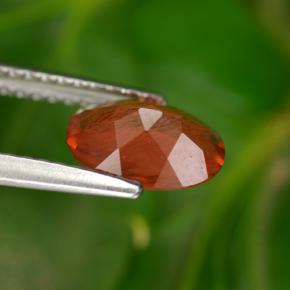 Andésine labradorite rouge miel naturelle coupe ovale, 0,85 ct, VS