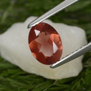 Andésine labradorite rouge naturelle coupe ovale, 0,80 ct, VS