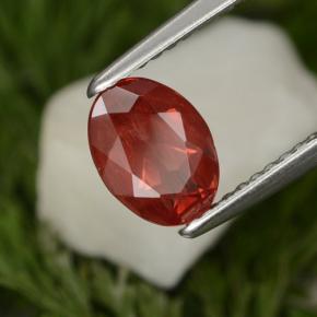 Andésine labradorite rouge naturelle coupe ovale, 0,84 ct, VS-SI