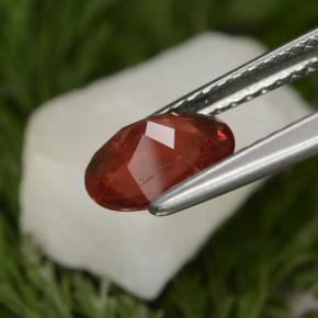 Andésine labradorite rouge naturelle coupe ovale, 0,84 ct, VS-SI