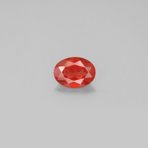 Andésine labradorite orange naturelle coupe ovale, 0,86 ct, VS-SI