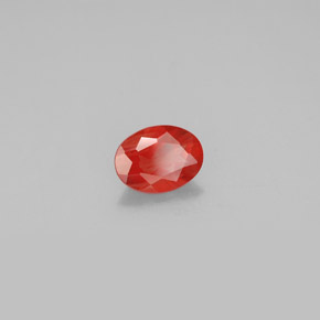 Andésine labradorite orange naturelle coupe ovale, 0,86 ct, VS-SI