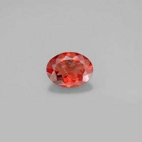 Andésine labradorite orange naturelle coupe ovale, 1,19 ct, SI
