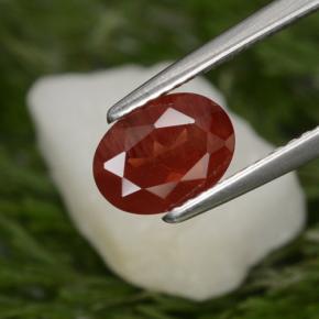Andésine labradorite rouge naturelle coupe ovale, 0,98 ct, SI