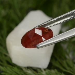 Andésine labradorite rouge naturelle coupe ovale, 0,98 ct, SI