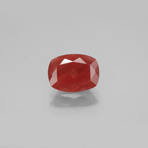 Andésine labradorite rouge naturelle coupe coussin, 1,06 ct, SI