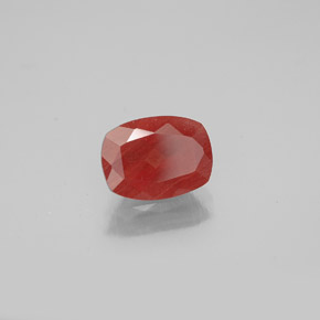 Andésine labradorite rouge naturelle coupe coussin, 1,06 ct, SI