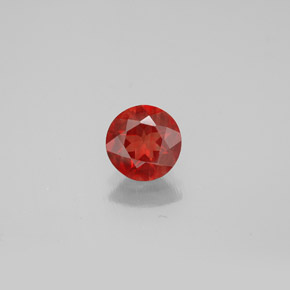 Andésine labradorite rouge naturelle coupe roude, 0,64 ct, VVS-VS