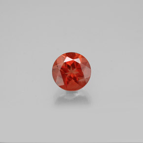 Andésine labradorite orange naturelle coupe roude, 0,73 ct, VVS-VS