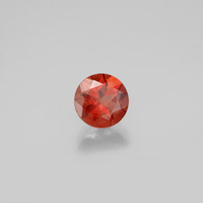 Andésine labradorite orange naturelle coupe roude, 0,73 ct, VVS-VS