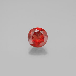 Andésine labradorite orange naturelle coupe roude, 0,64 ct, VVS-VS