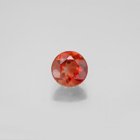 Andésine labradorite orange naturelle coupe roude, 0,71 ct, VVS-VS