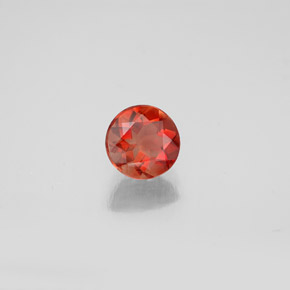 Andésine labradorite orange naturelle coupe roude, 0,71 ct, VVS-VS