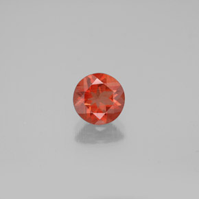 Andésine labradorite orange naturelle coupe roude, 0,65 ct, VS