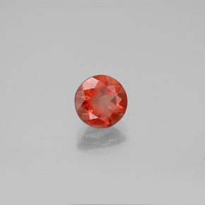Andésine labradorite orange naturelle coupe roude, 0,65 ct, VS