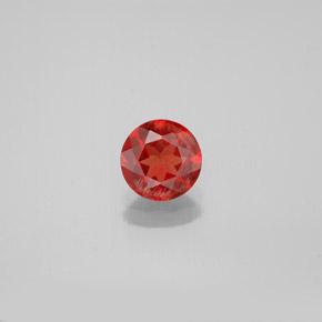 Andésine labradorite orange naturelle coupe roude, 0,61 ct, VS