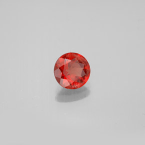 Andésine labradorite orange naturelle coupe roude, 0,61 ct, VS