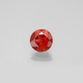 Andésine labradorite orange naturelle coupe roude, 0,61 ct, VVS-VS