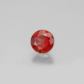 Andésine labradorite orange naturelle coupe roude, 0,61 ct, VVS-VS