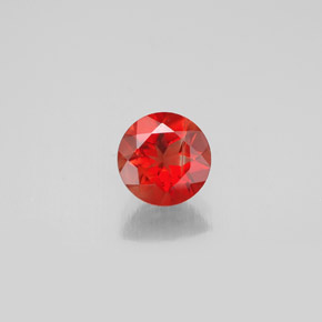 Andésine labradorite orange naturelle coupe roude, 0,65 ct, VS