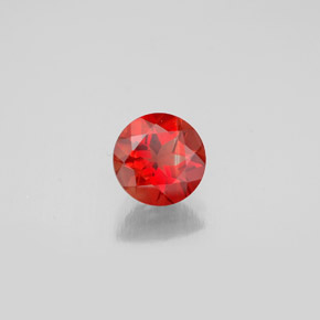 Andésine labradorite orange naturelle coupe roude, 0,65 ct, VS