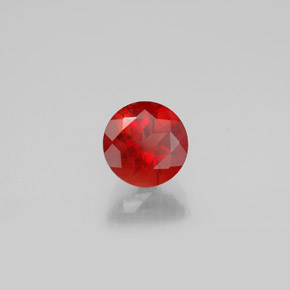 Andésine labradorite orange naturelle coupe roude, 0,69 ct, VVS-VS