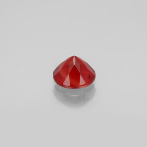 Andésine labradorite orange naturelle coupe roude, 0,69 ct, VVS-VS
