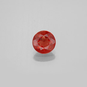 Andésine labradorite orange naturelle coupe roude, 0,57 ct, VS