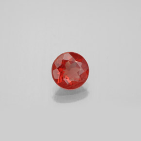 Andésine labradorite orange naturelle coupe roude, 0,57 ct, VS