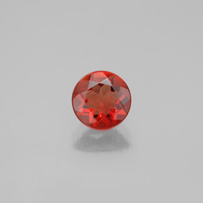 Andésine labradorite orange naturelle coupe roude, 0,65 ct, VS