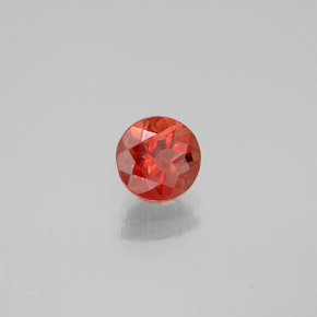 Andésine labradorite orange naturelle coupe roude, 0,65 ct, VS
