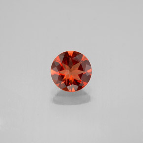 Andésine labradorite orange naturelle coupe roude, 0,62 ct, VS