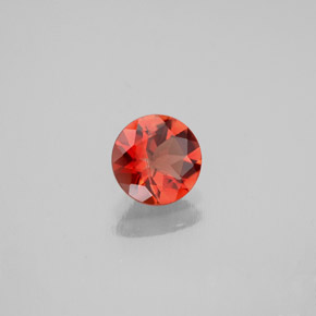 Andésine labradorite orange naturelle coupe roude, 0,62 ct, VS