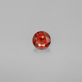 Andésine labradorite orange naturelle coupe roude, 0,71 ct, VS