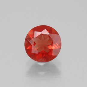 Andésine labradorite orange naturelle coupe roude, 0,56 ct, VVS-VS