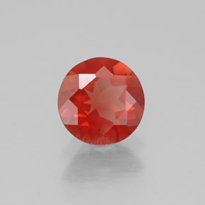 Andésine labradorite orange naturelle coupe roude, 0,56 ct, VVS-VS