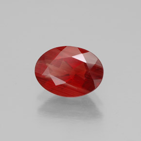Andésine labradorite rouge naturelle coupe ovale, 0,80 ct, VVS-VS