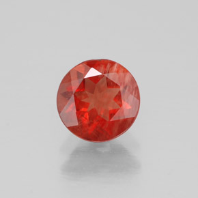 Andésine labradorite rouge naturelle coupe roude, 0,60 ct, VS