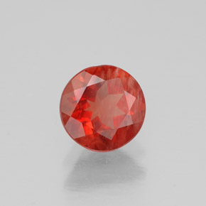 Andésine labradorite rouge naturelle coupe roude, 0,60 ct, VS