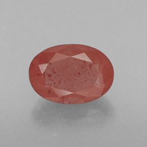 Andésine labradorite rouge naturelle coupe ovale, 0,74 ct, translucide